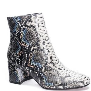 faux snakeskin ankle boots - multi color